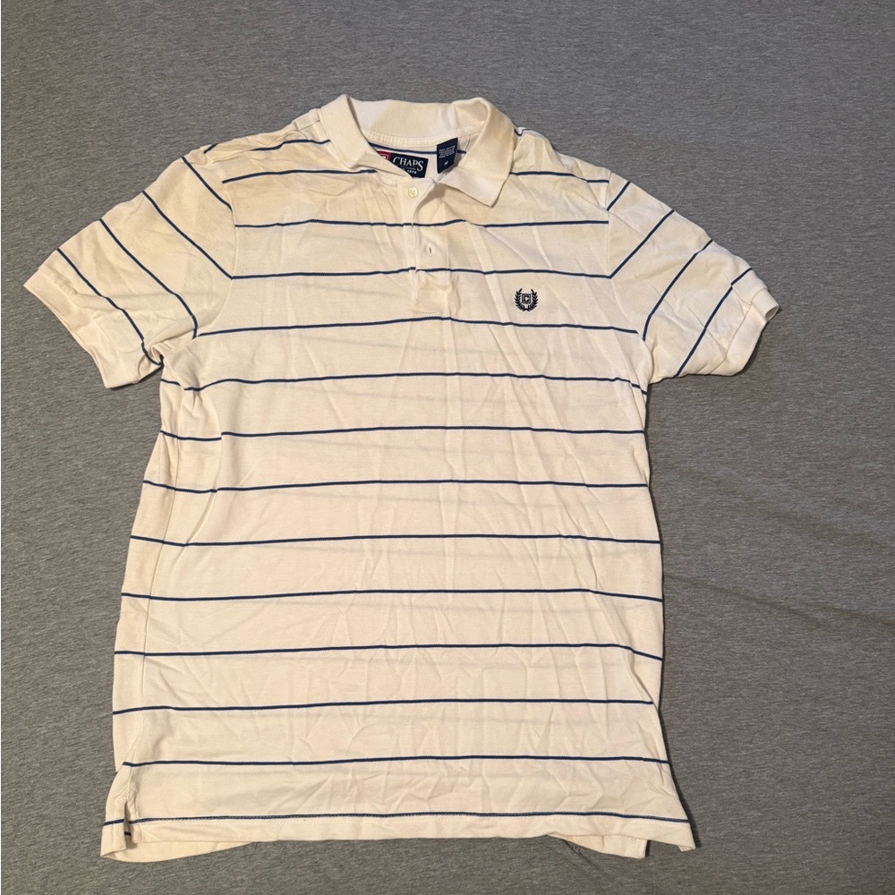 Chaps White and Blue Striped Men's Shirt